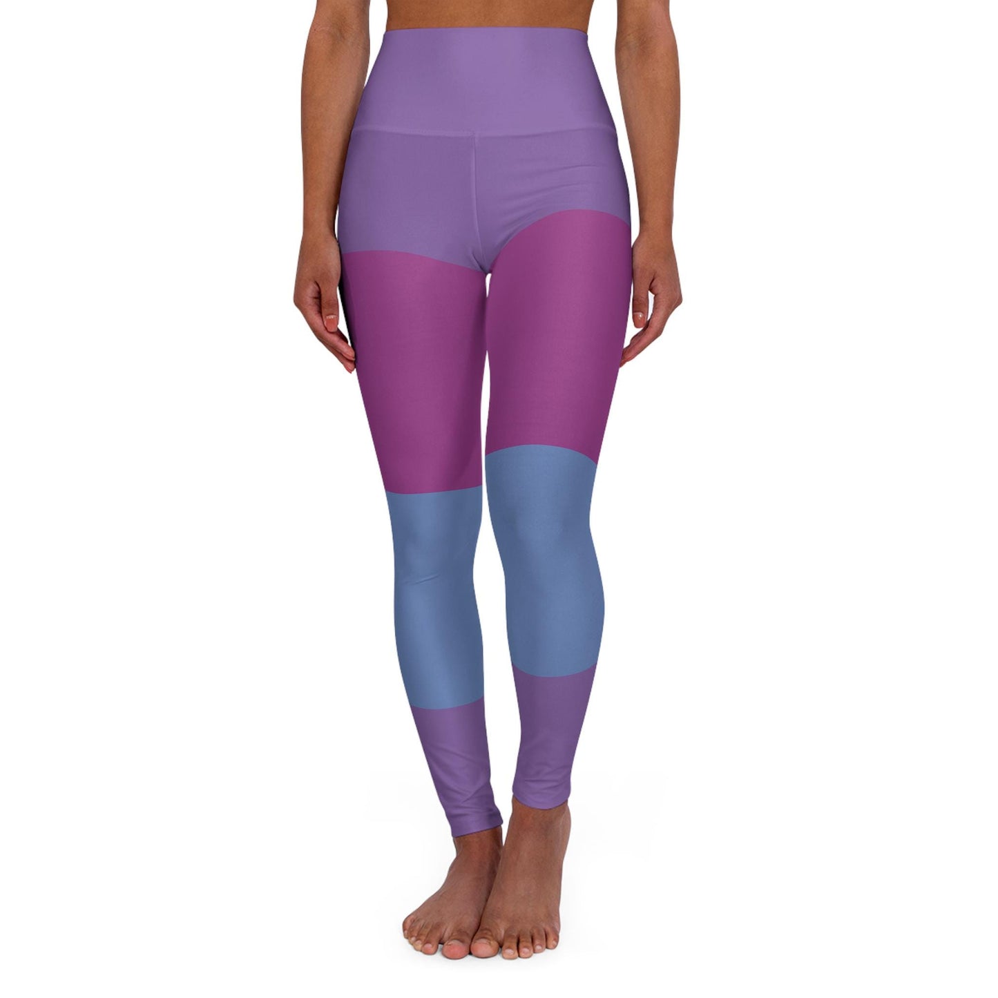 High Waisted Purple Yoga Leggings: Activewear Fitness Pants