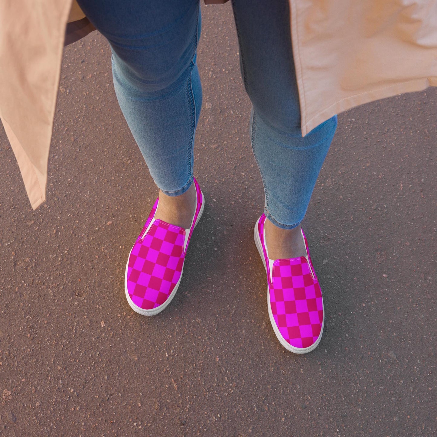 Pink Shoes Womens slip-on canvas shoes