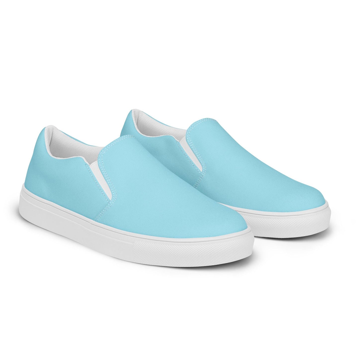 Womens blue slip-on canvas shoes