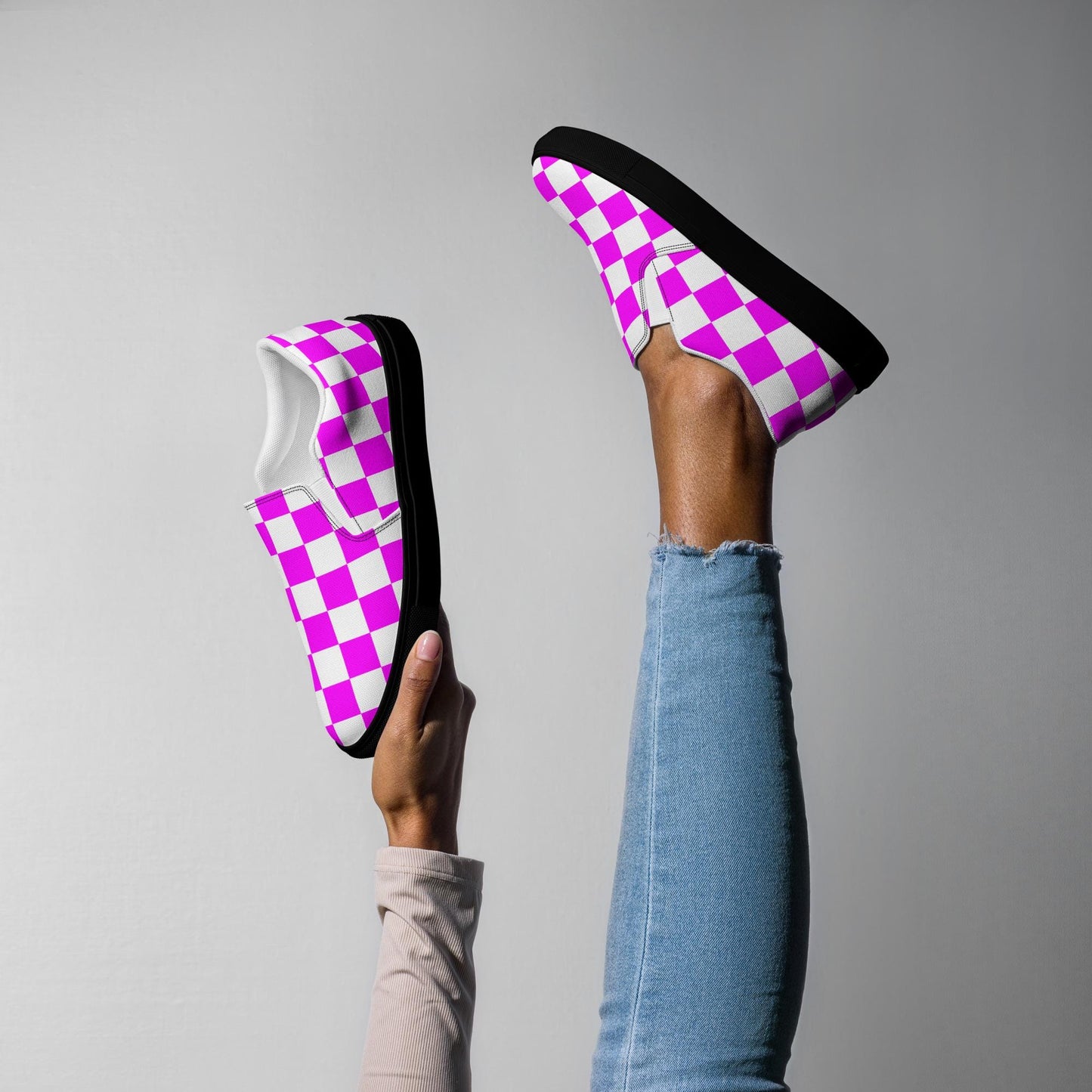 Womens slip-on canvas purple shoes