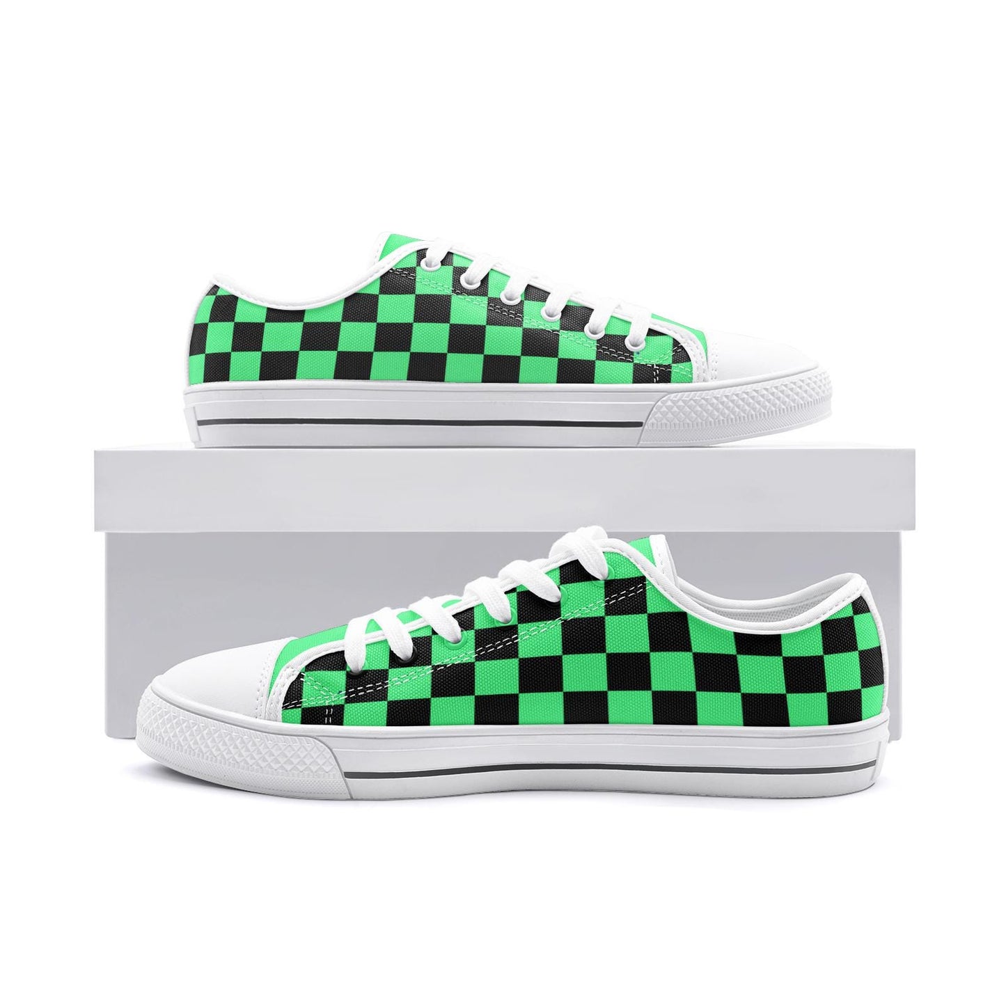 Green Sneakers Unisex Low Top Canvas Shoes