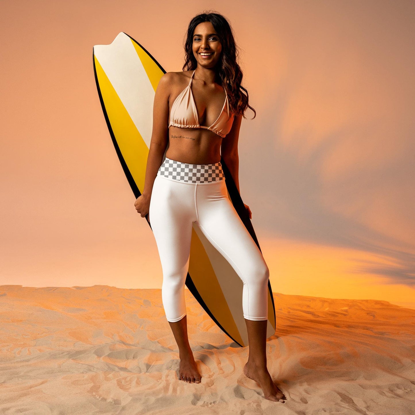 White Leggings Yoga Capri Leggings