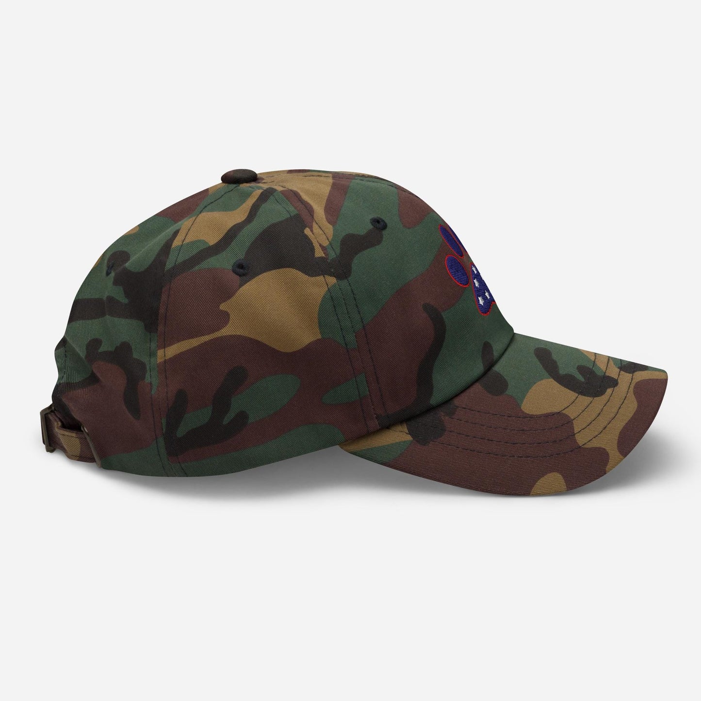 Patriotic Paw Print Hat: Camo Dad Hat