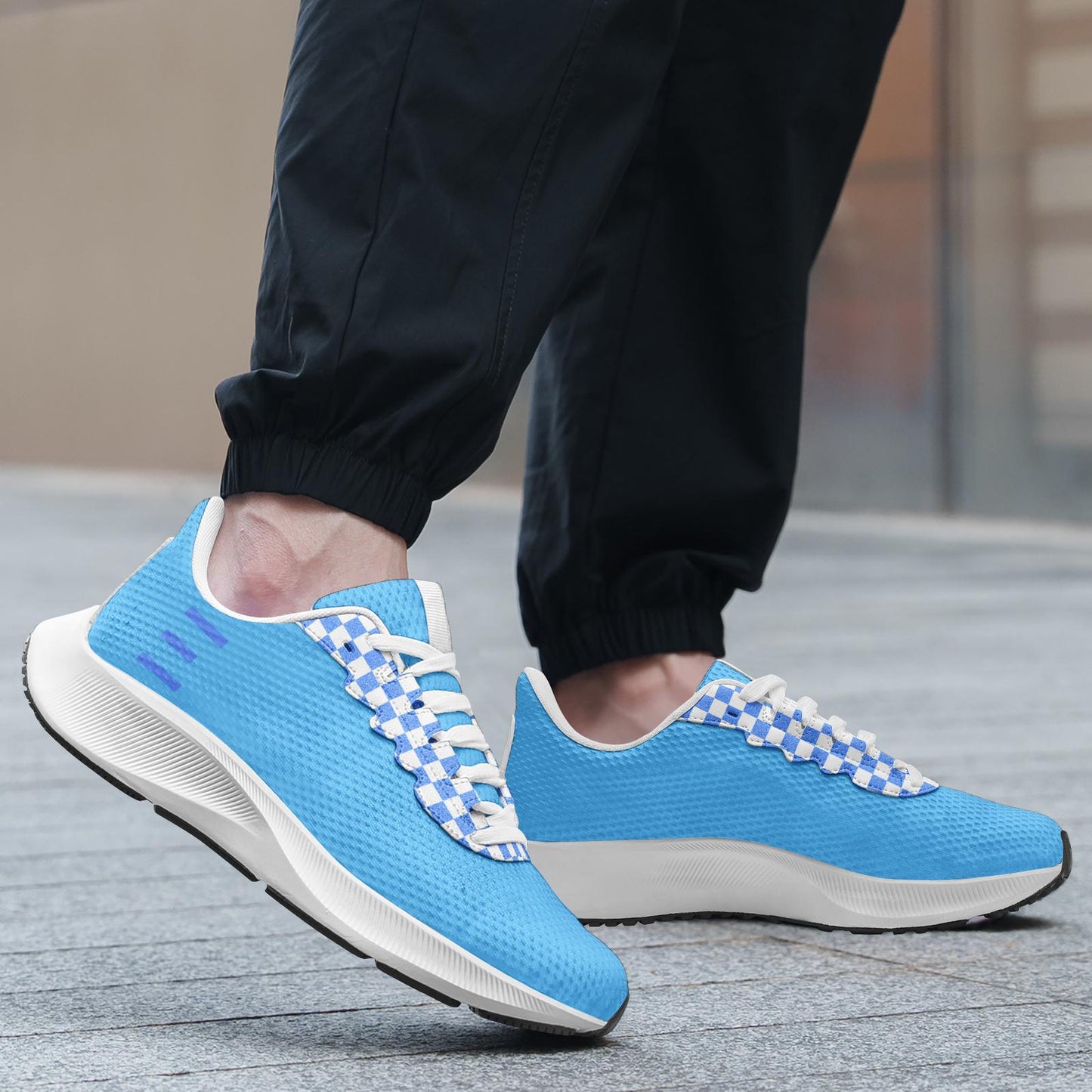 Blue Sneakers Unisex Mesh Tech Performance Running Shoes