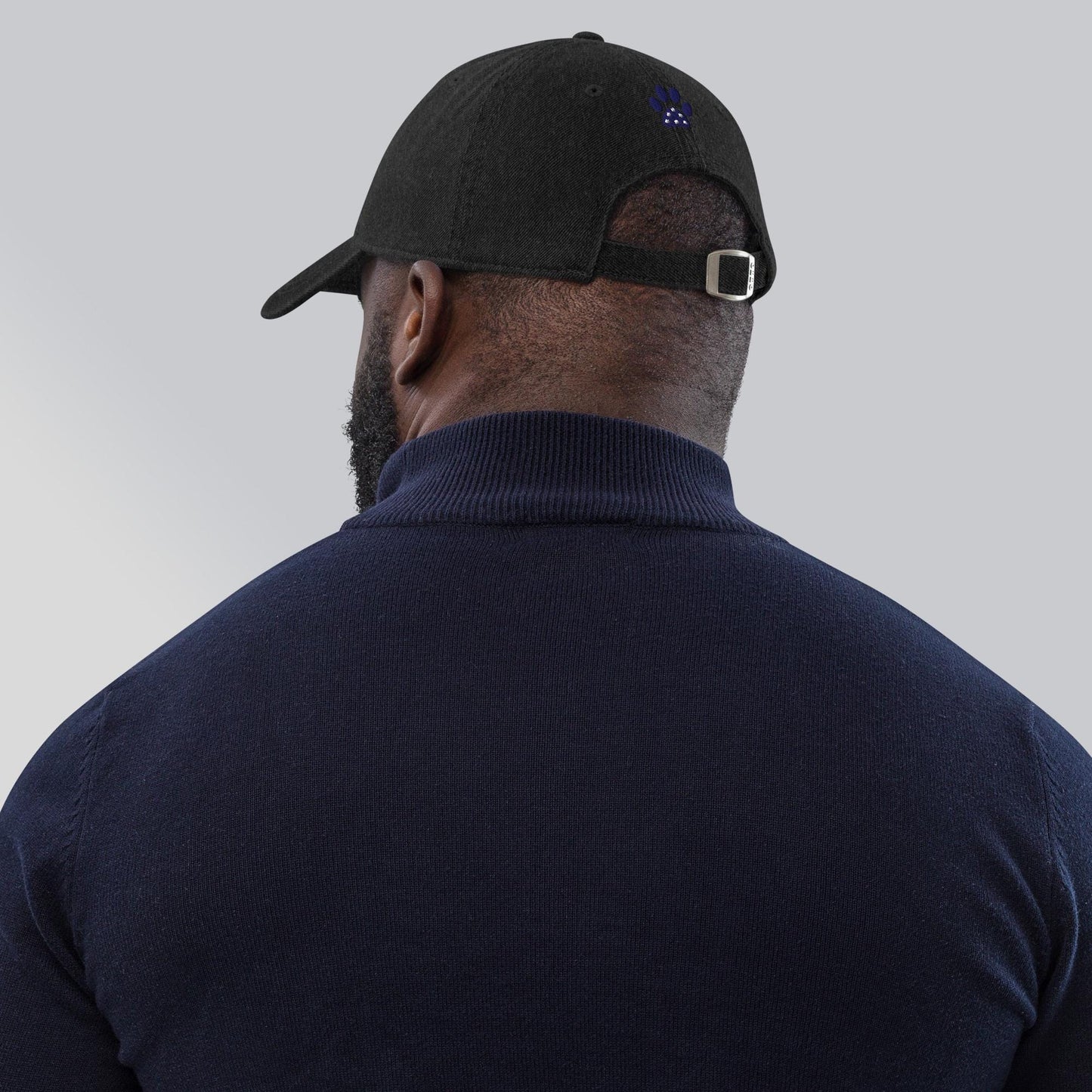 Paw Print Denim Hat: Pigment-Dyed Cotton Cap
