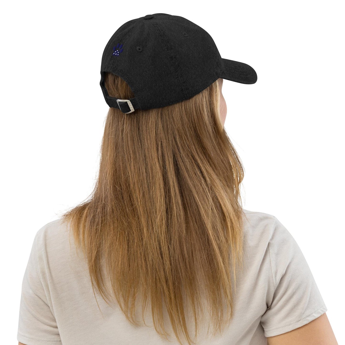 Paw Print Denim Hat: Pigment-Dyed Cotton Cap