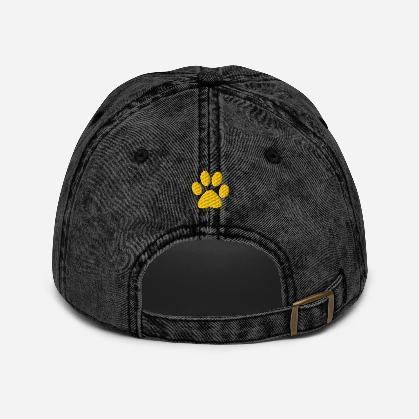 Yellow Lab Paw Print Baseball Hat Vintage Cotton Twill Cap