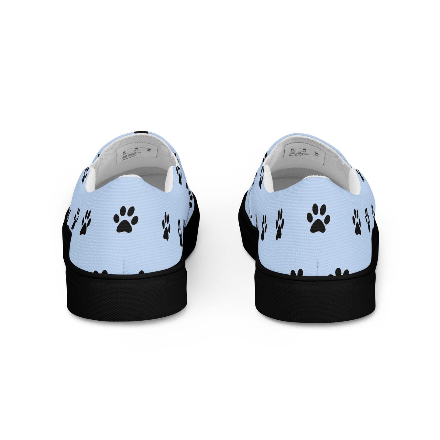 Blue Dog Paw Print Slip-On Canvas Shoes