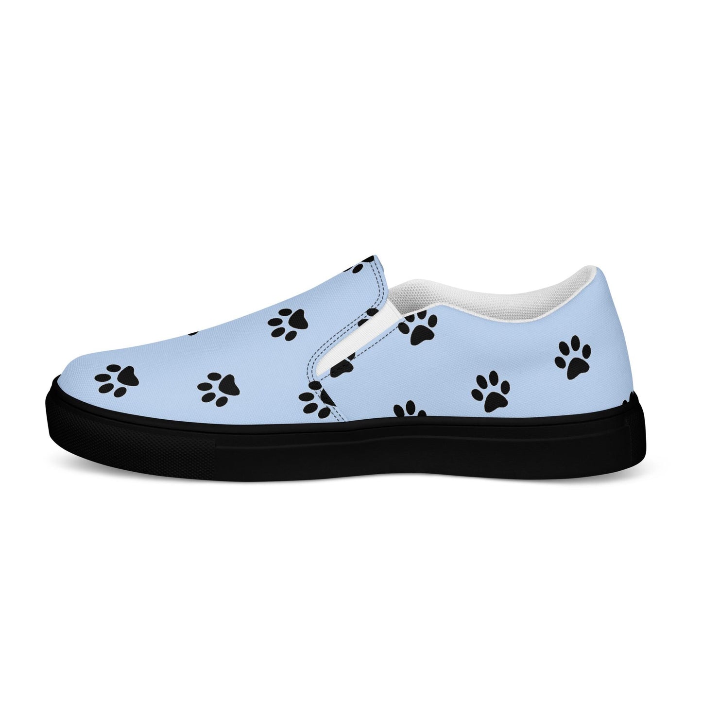 Blue Dog Paw Print Slip-On Canvas Shoes