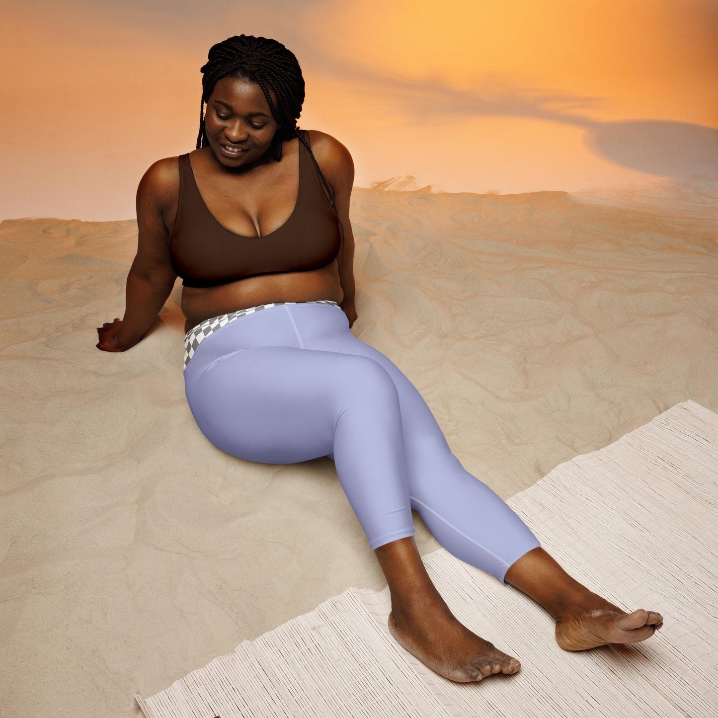 Purple Leggings Yoga Capri Leggings