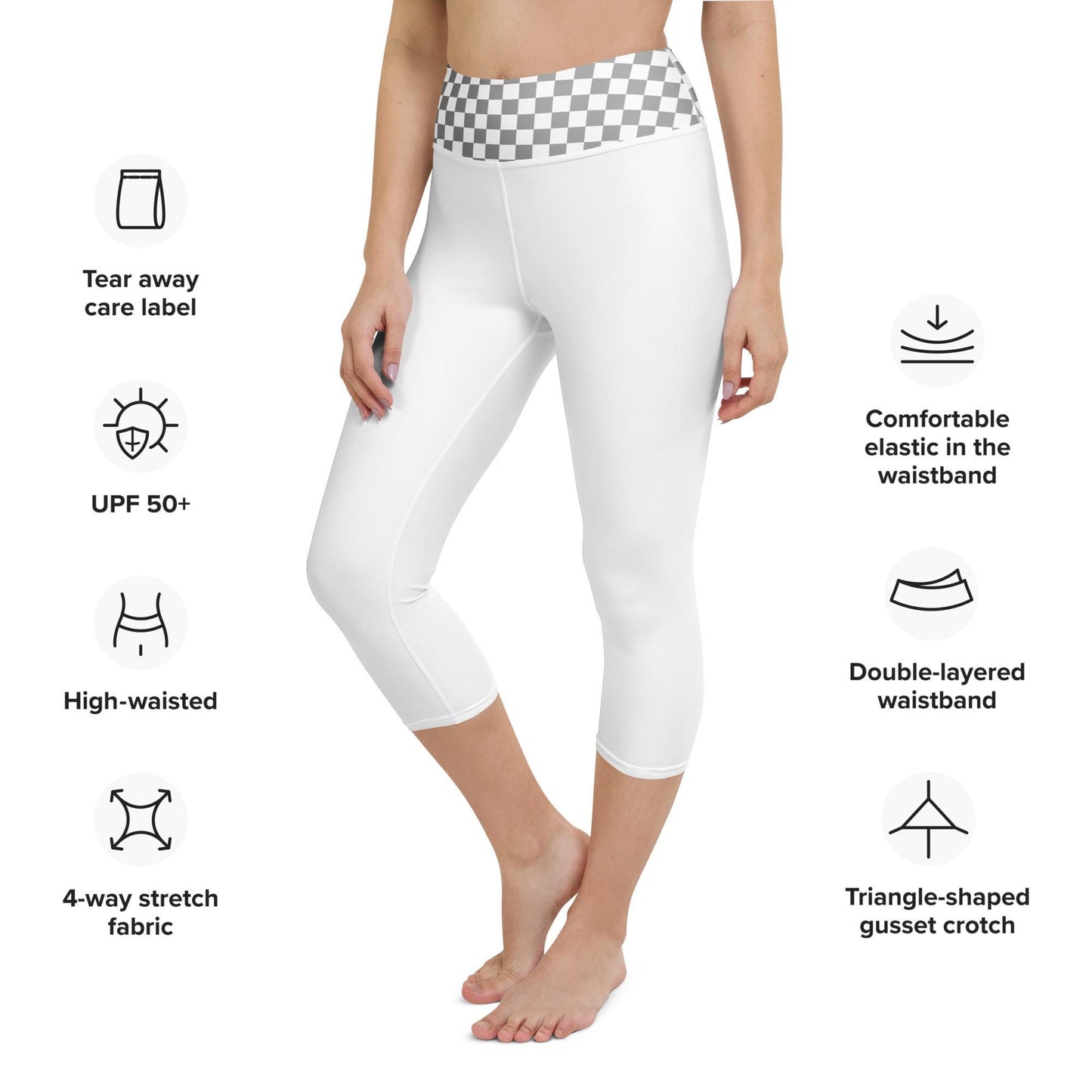 White Leggings Yoga Capri Leggings