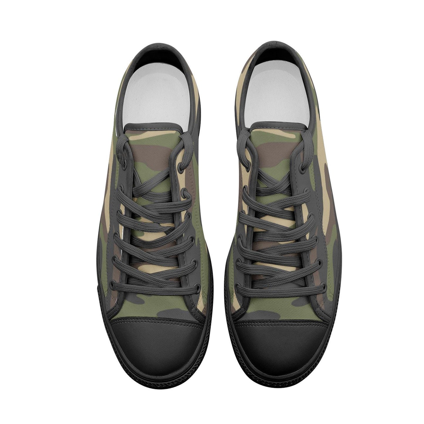 Green Camo Sneakers Unisex Low Top Canvas Shoes