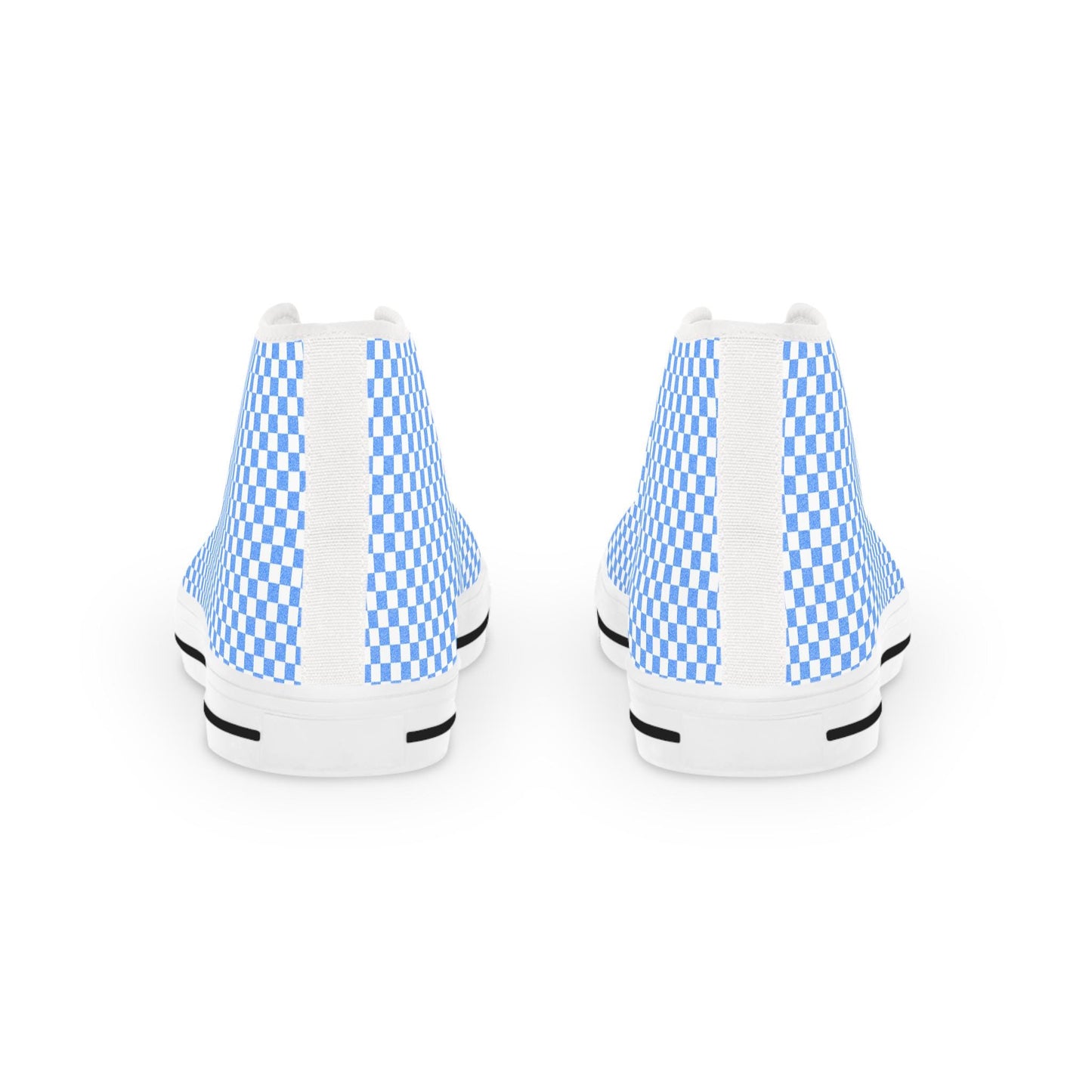 Blue Checkered High Top Sneakers: Men's Trendy Skate Shoes