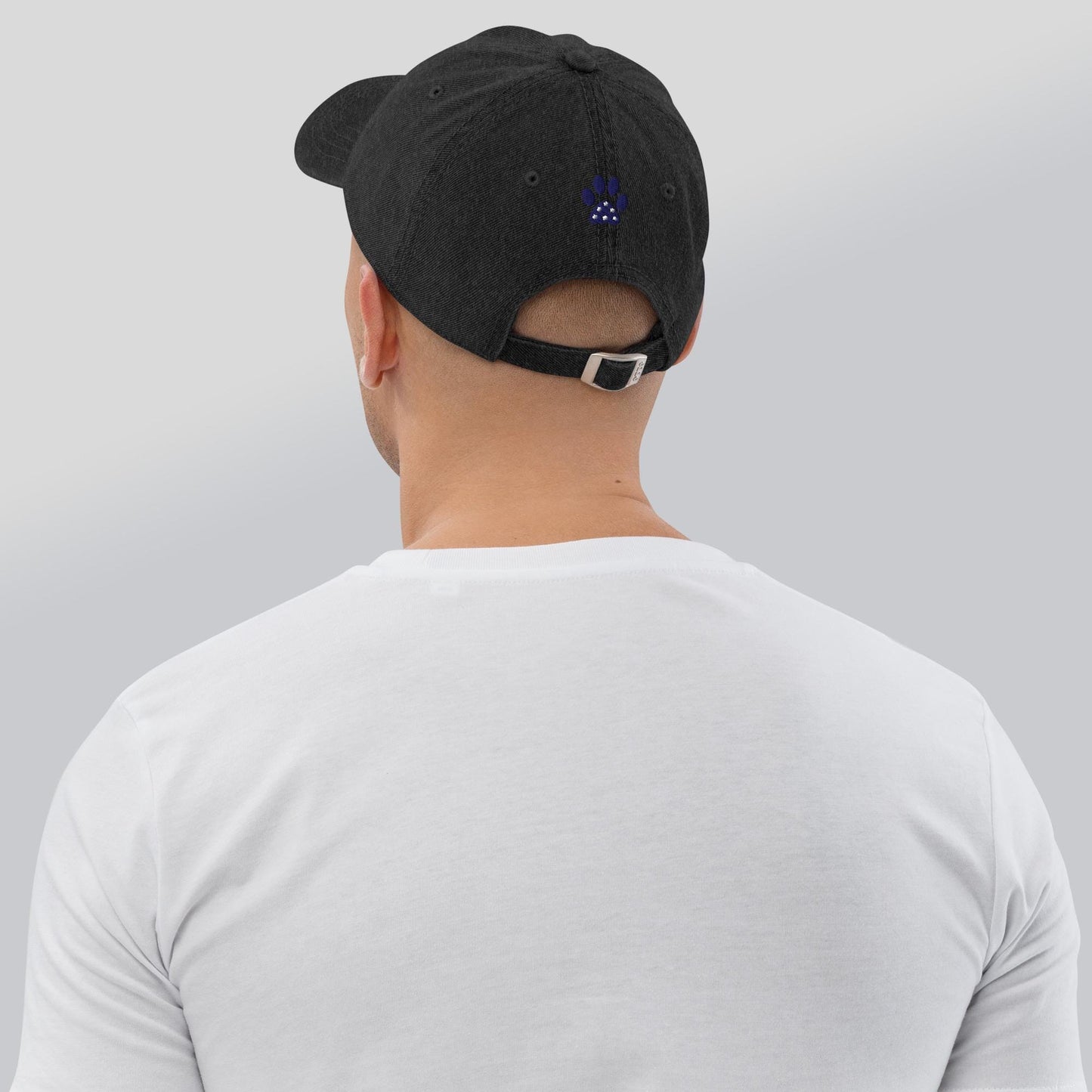 Paw Print Denim Hat: Pigment-Dyed Cotton Cap