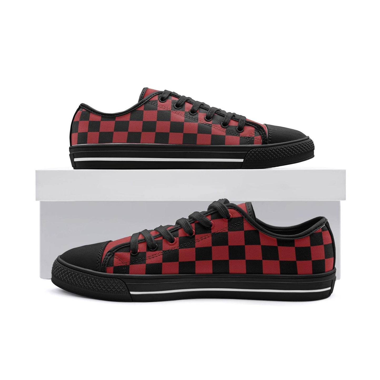 Red Sneakers Unisex Low Top Canvas Shoes