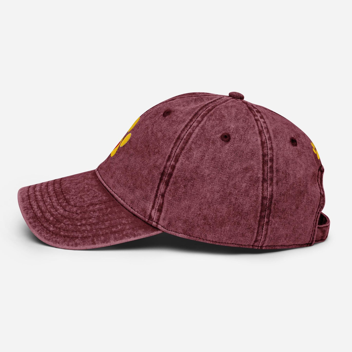 Yellow Lab Paw Print Baseball Hat Vintage Cotton Twill Cap