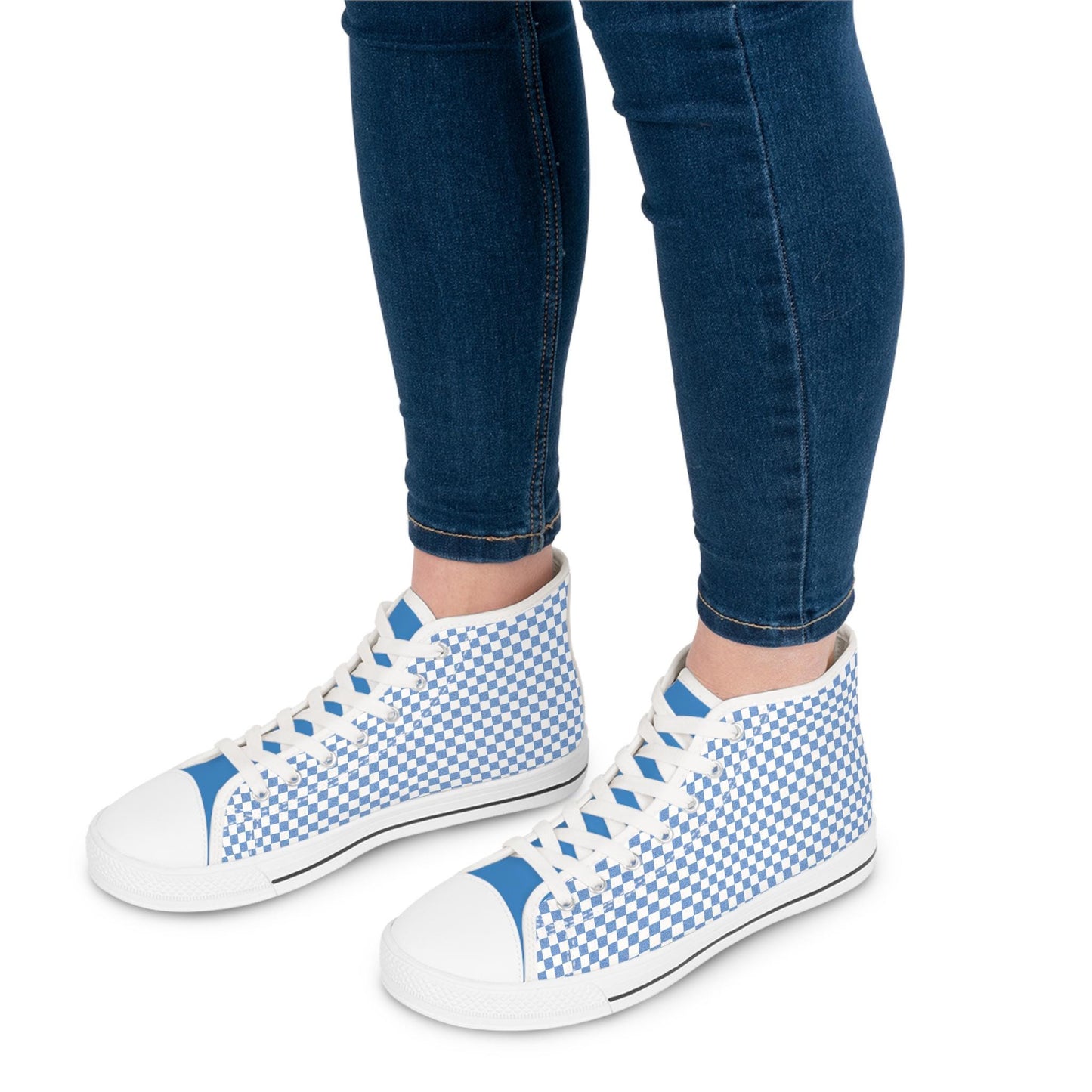 Checkerboard High Top Sneakers: Women's Trendy Casual Shoes