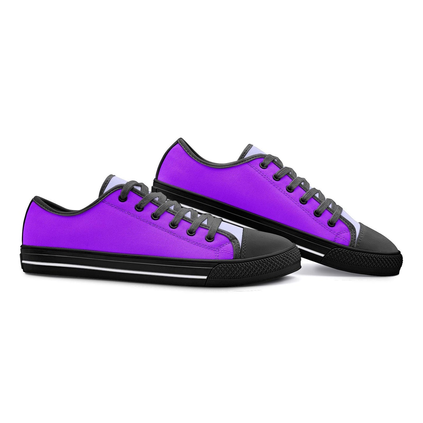 Unisex Low Top Canvas Purple Sneakers