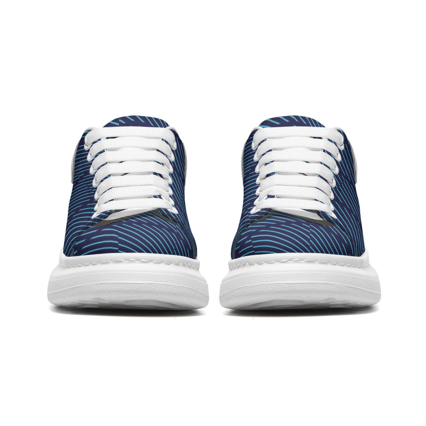 Unisex Non Slip Lace Up Faux Leather Sneakers