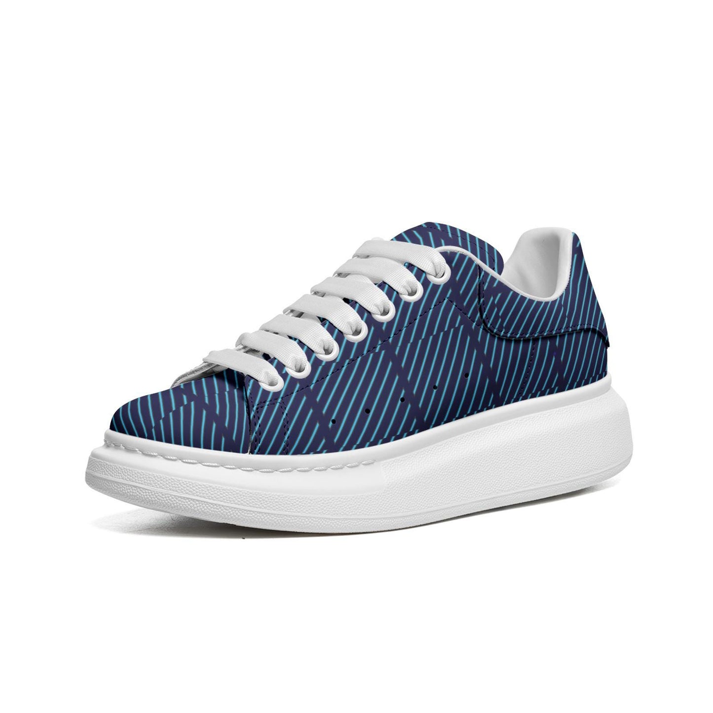 Unisex Non Slip Lace Up Faux Leather Sneakers