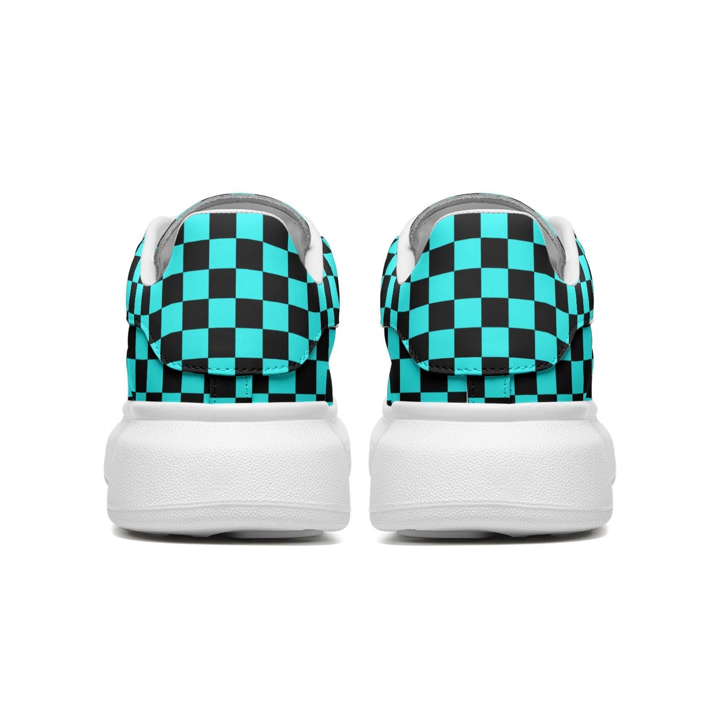 Turquoise Color Unisex Non Slip Lace Up Faux Leather Sneakers