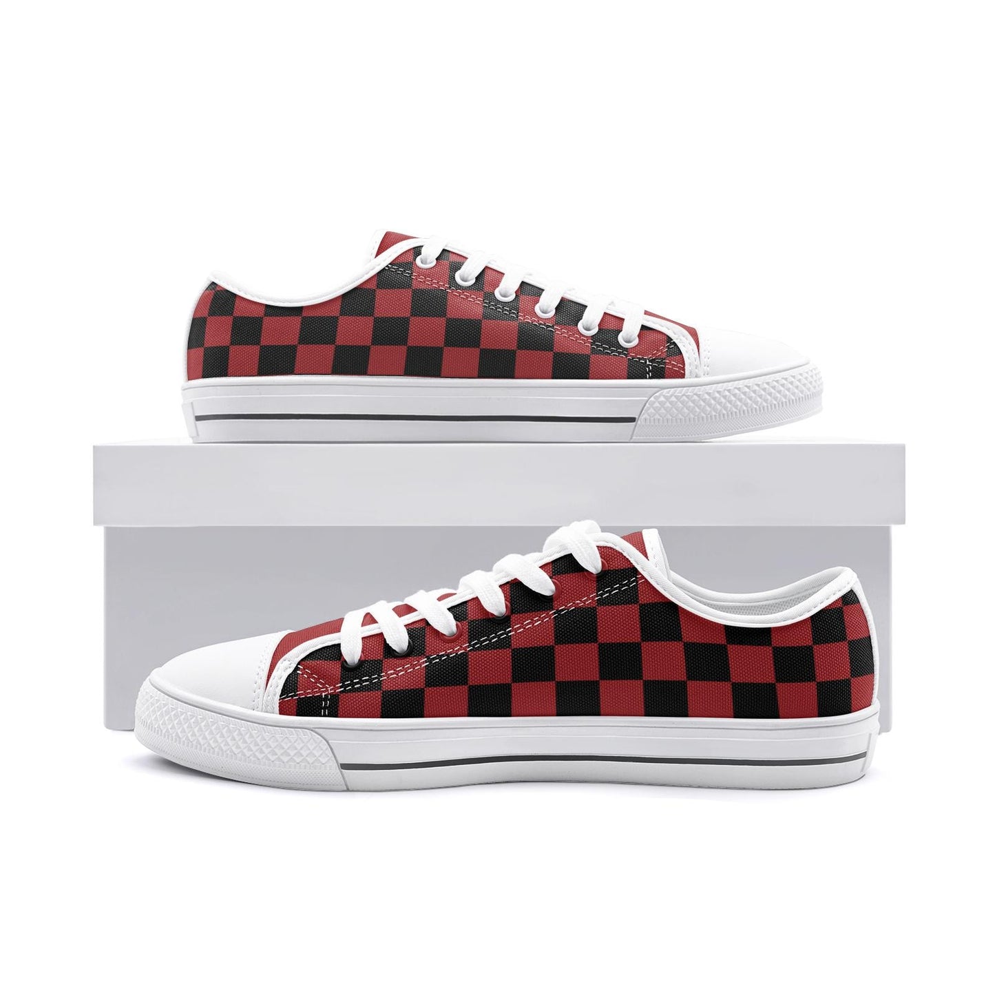 Red Sneakers Unisex Low Top Canvas Shoes