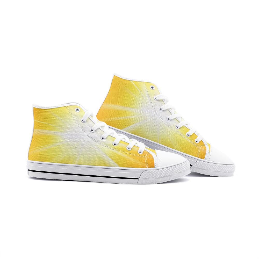 Unisex Yellow High Top Canvas Shoes
