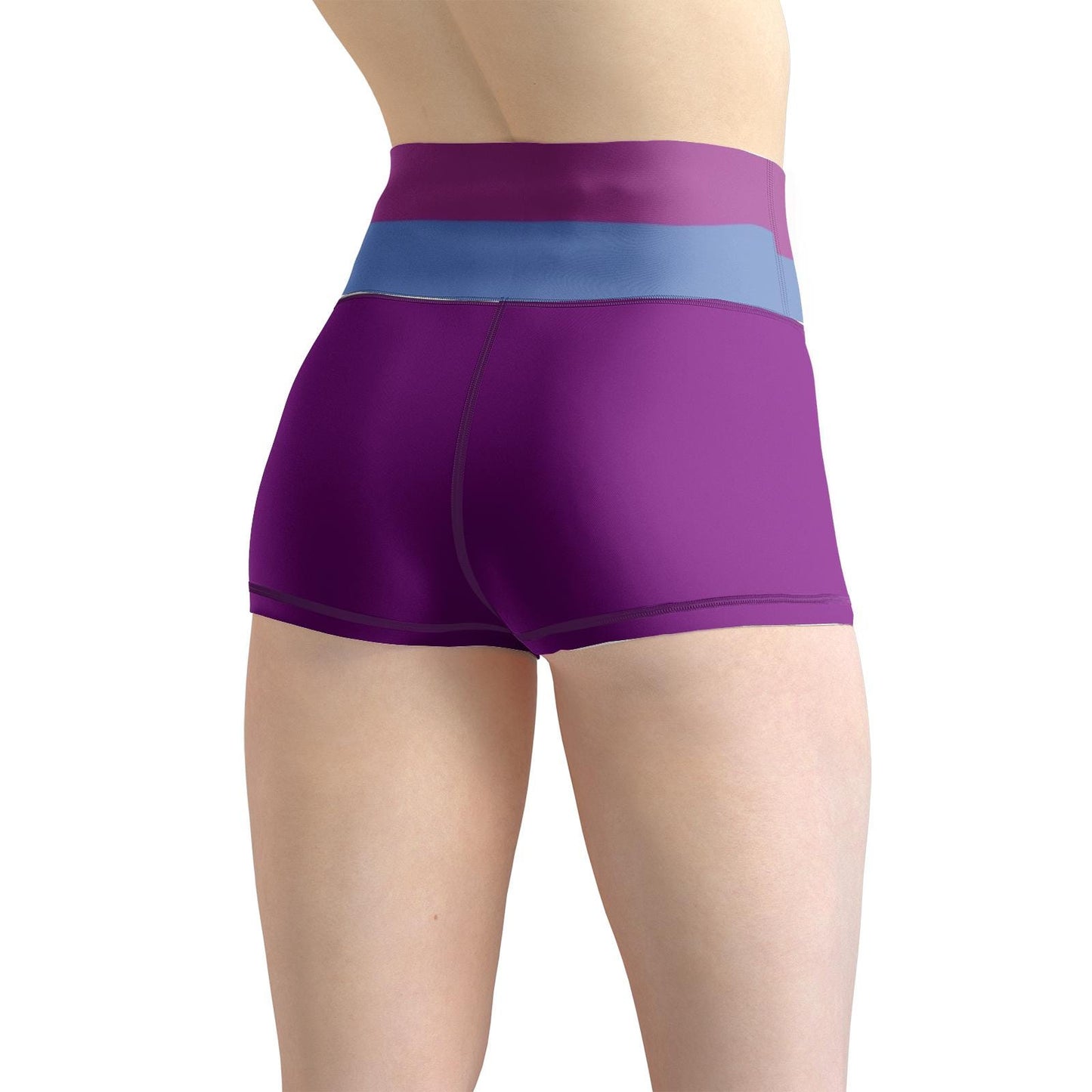 Purple Yoga Shorts: Women's High-Waisted Activewear