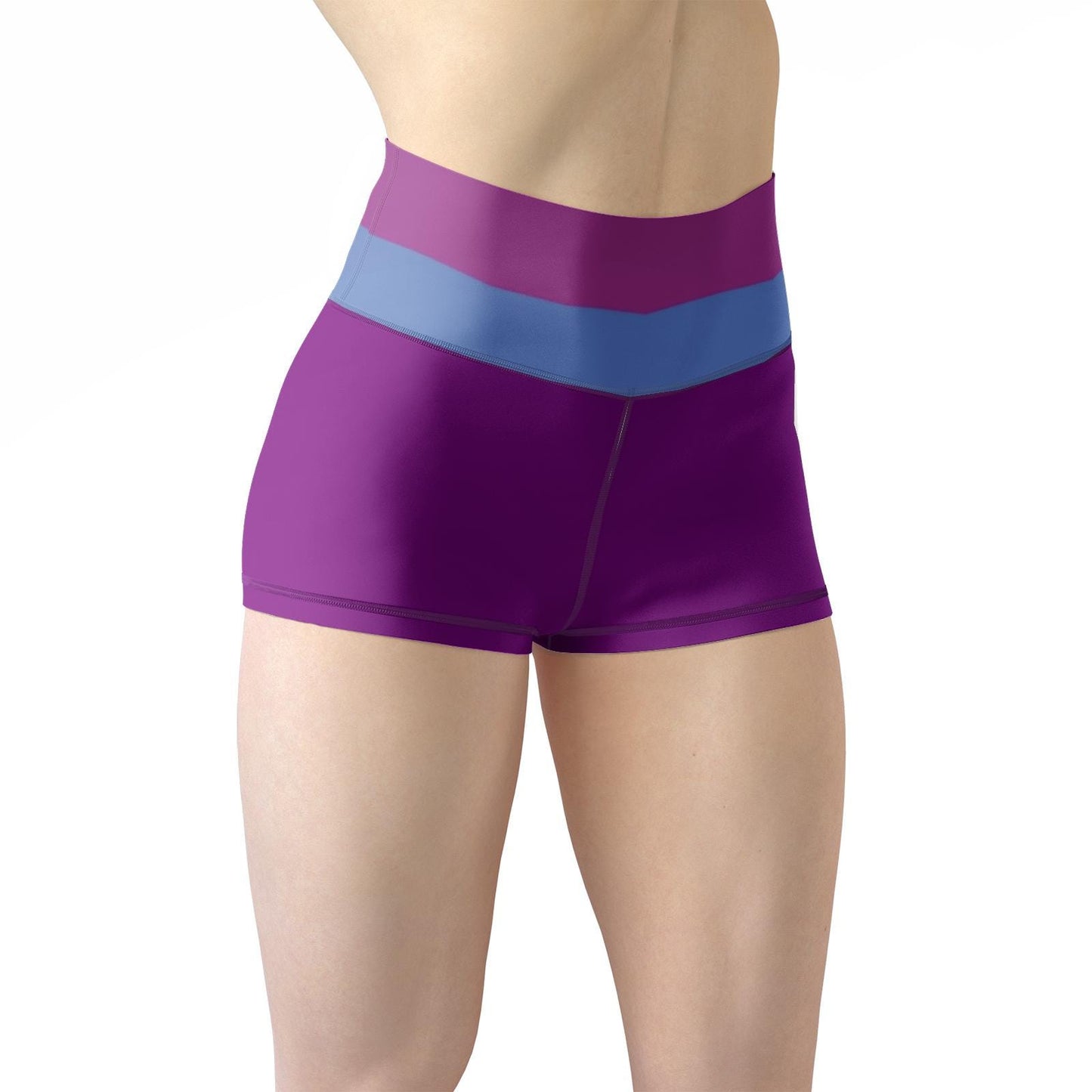 Purple Yoga Shorts: Women's High-Waisted Activewear