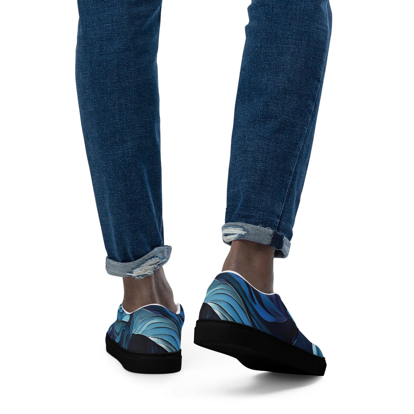 Mens blue slip-on canvas shoes