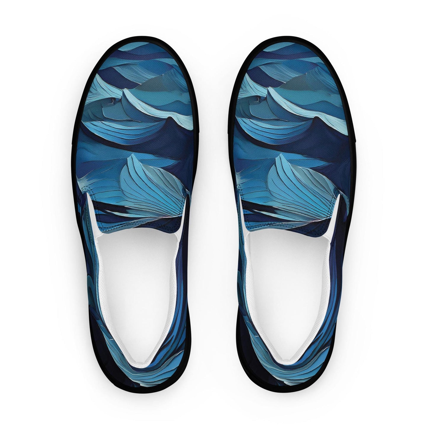 Mens blue slip-on canvas shoes