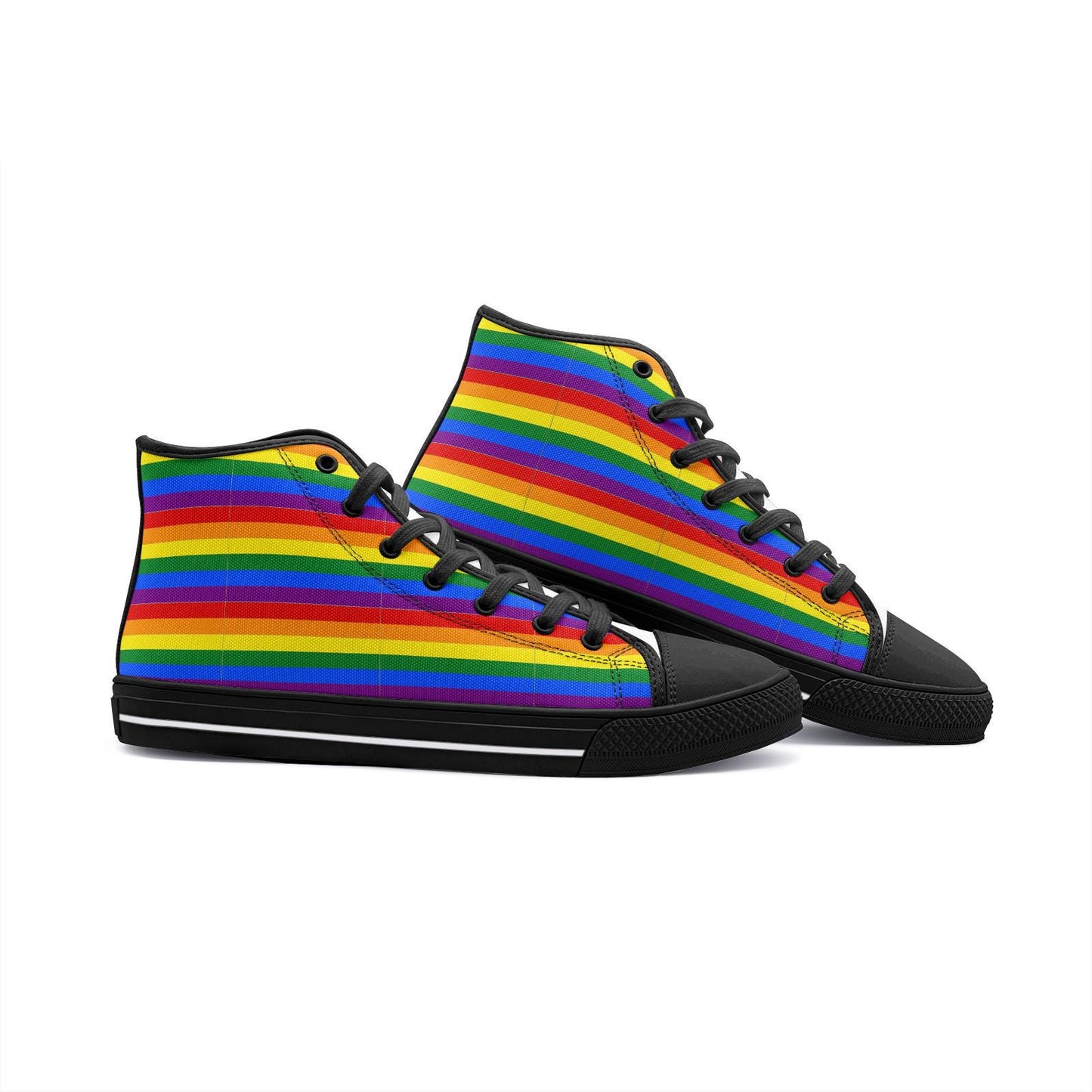 Pride Colors High Top Sneakers Unisex High Top Canvas ShoesPride Color High Top Sneakers Unisex High Top Canvas Shoes