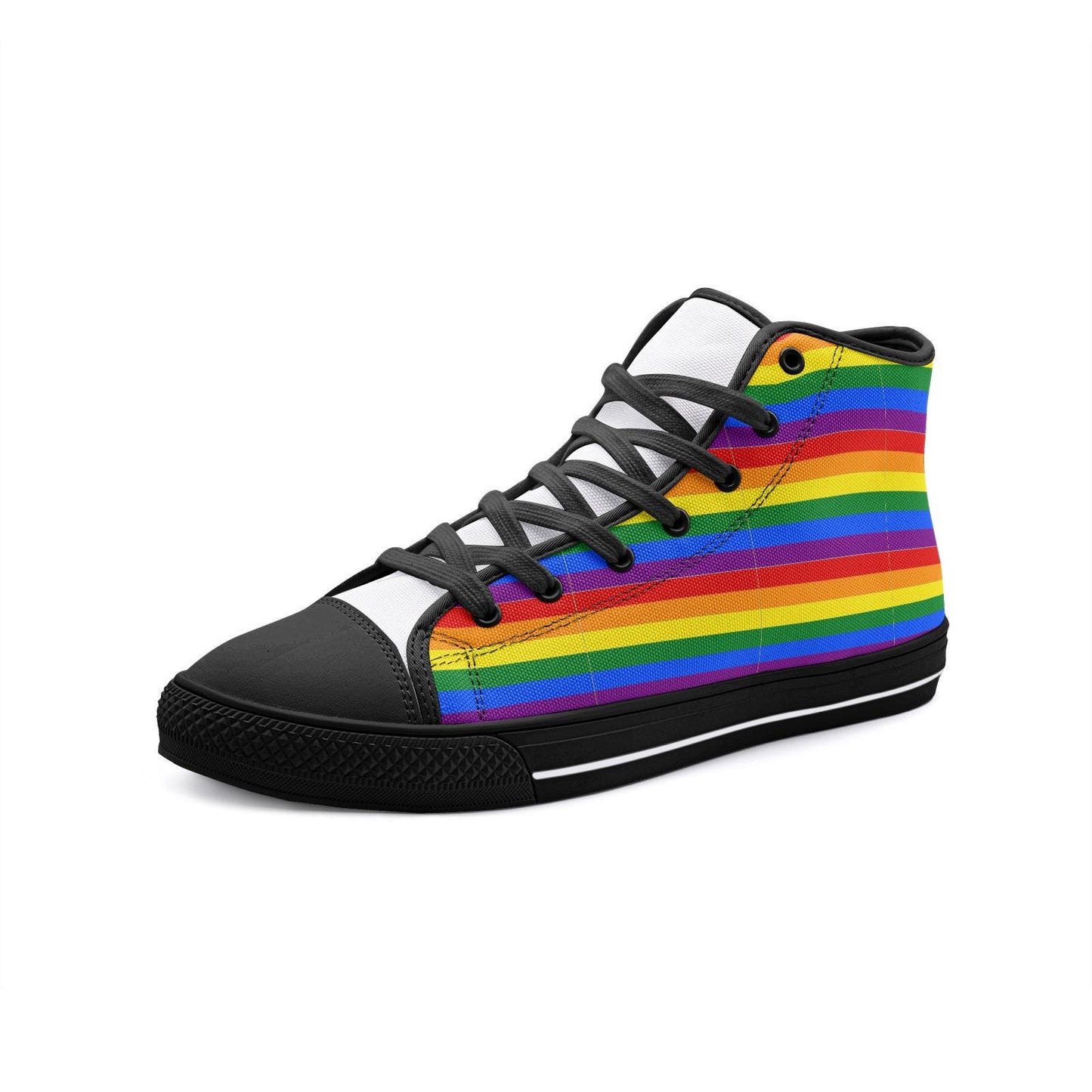 Pride Colors High Top Sneakers Unisex High Top Canvas ShoesPride Color High Top Sneakers Unisex High Top Canvas Shoes