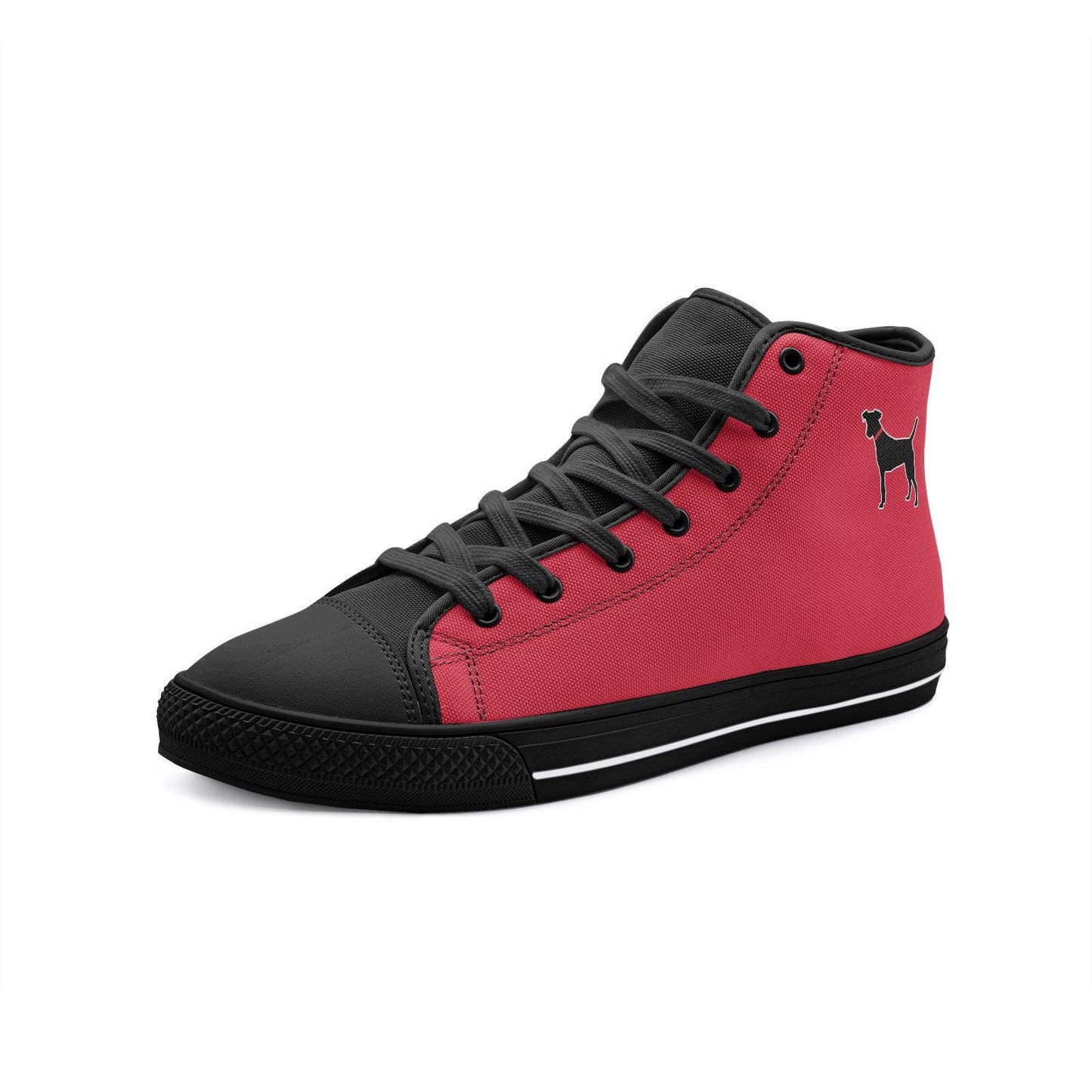 Black Dog Sneakers Unisex High Top Canvas Shoes