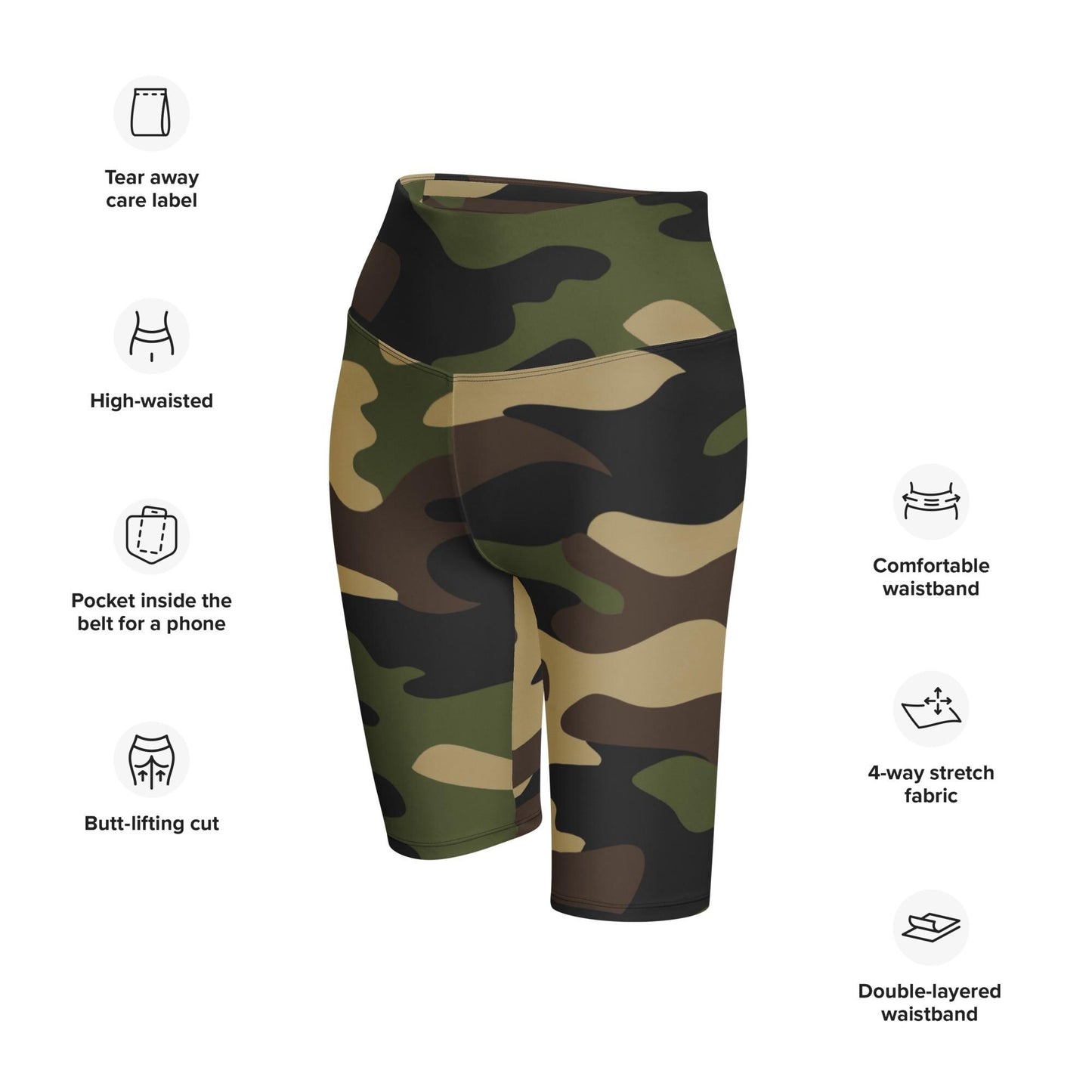 Camo Biker Shorts Sizes up to 3XL