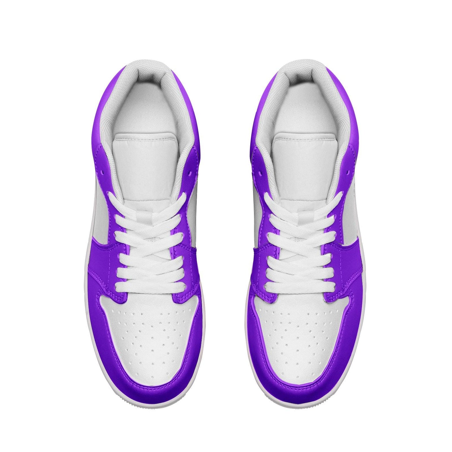 Purple Leather Low Top Sneakers: Unisex Basketball Shoes
