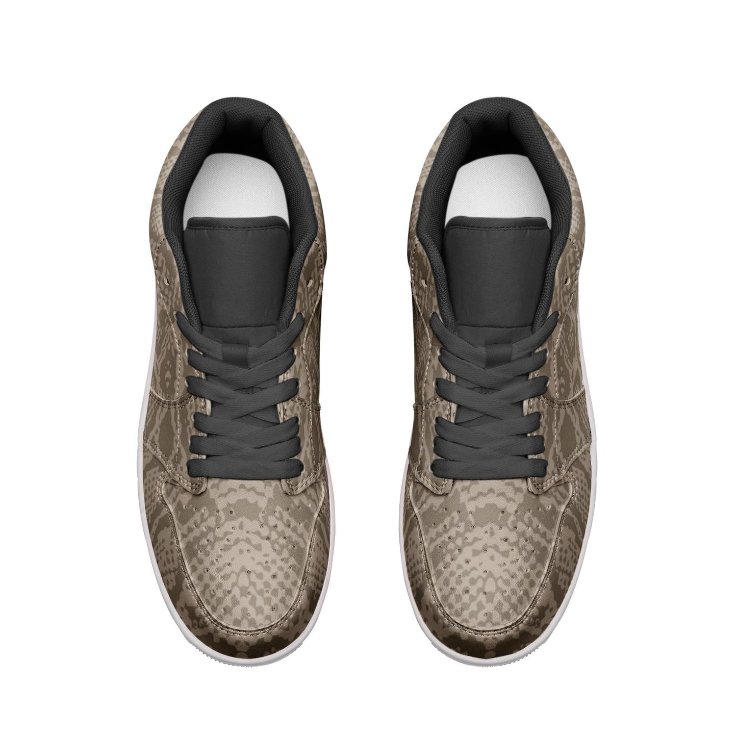 Snakeskin design sneakers Unisex Low Top Leather Sneakers