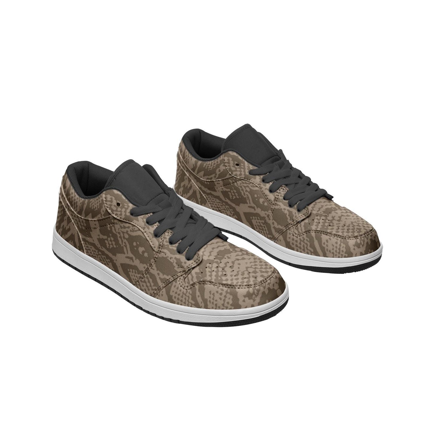 Snakeskin design sneakers Unisex Low Top Leather Sneakers