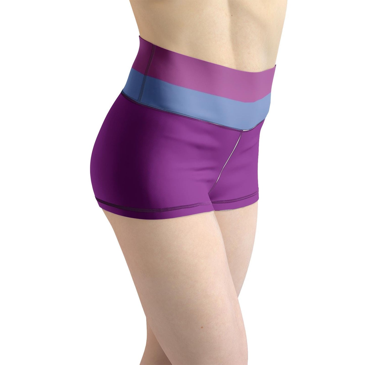 Purple Yoga Shorts: Women's High-Waisted Activewear