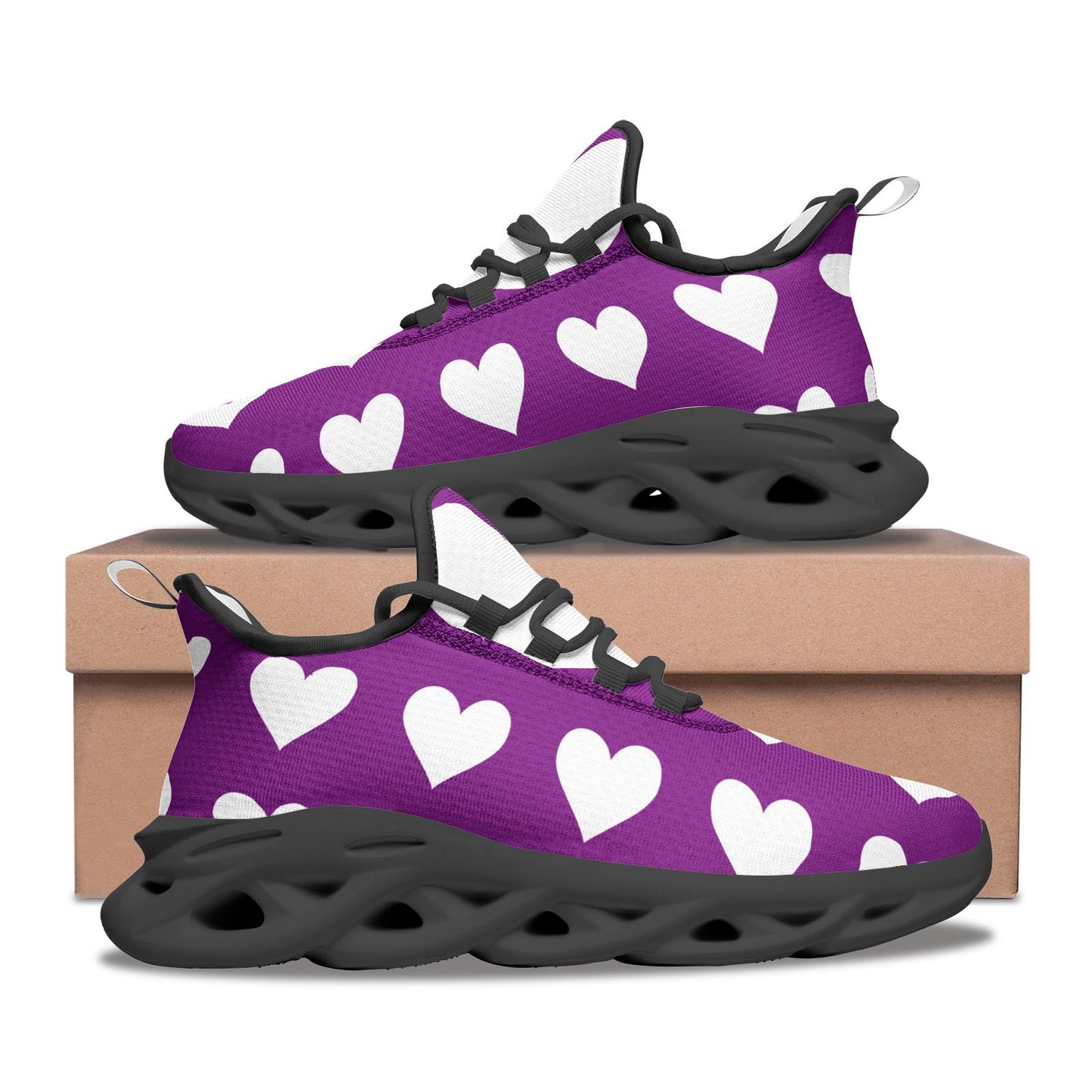 Purple Sneakers Unisex Bounce Mesh Knit Sneakers