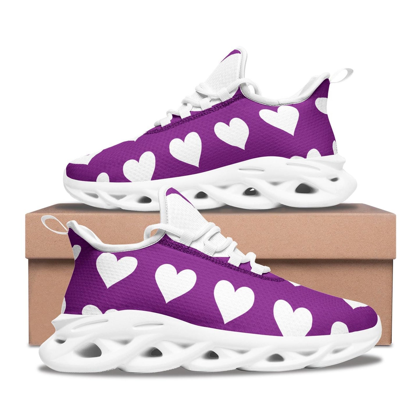 Purple Sneakers Unisex Bounce Mesh Knit Sneakers