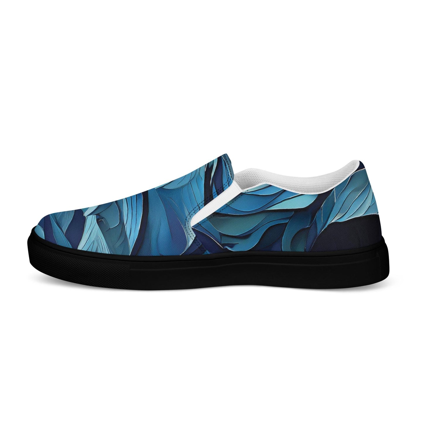 Mens blue slip-on canvas shoes