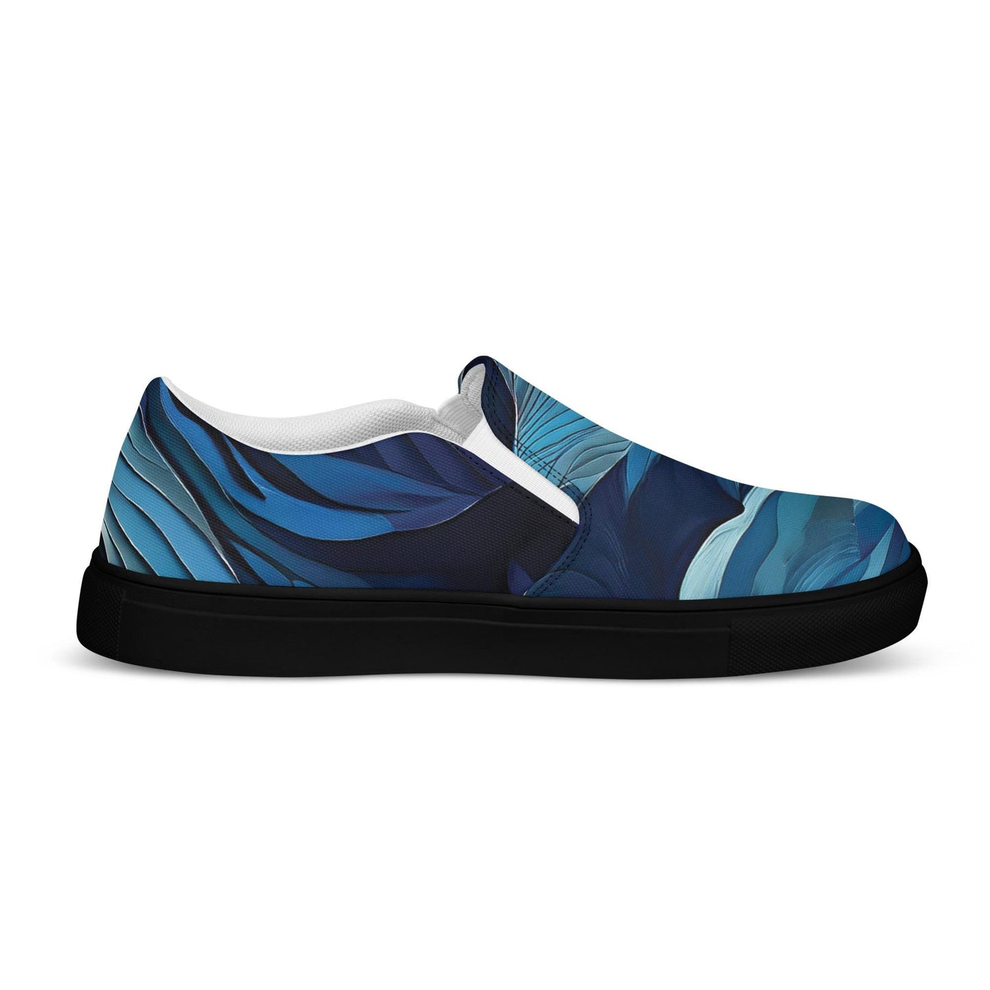 Mens blue slip-on canvas shoes