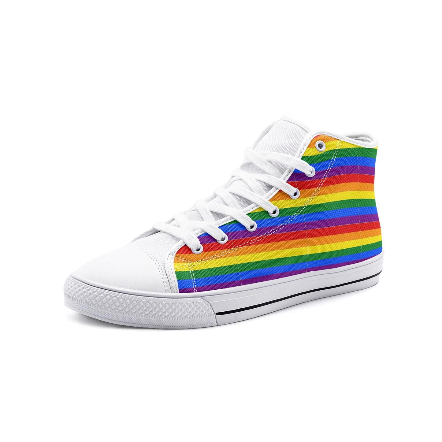 Pride Colors High Top Sneakers Unisex High Top Canvas ShoesPride Color High Top Sneakers Unisex High Top Canvas Shoes