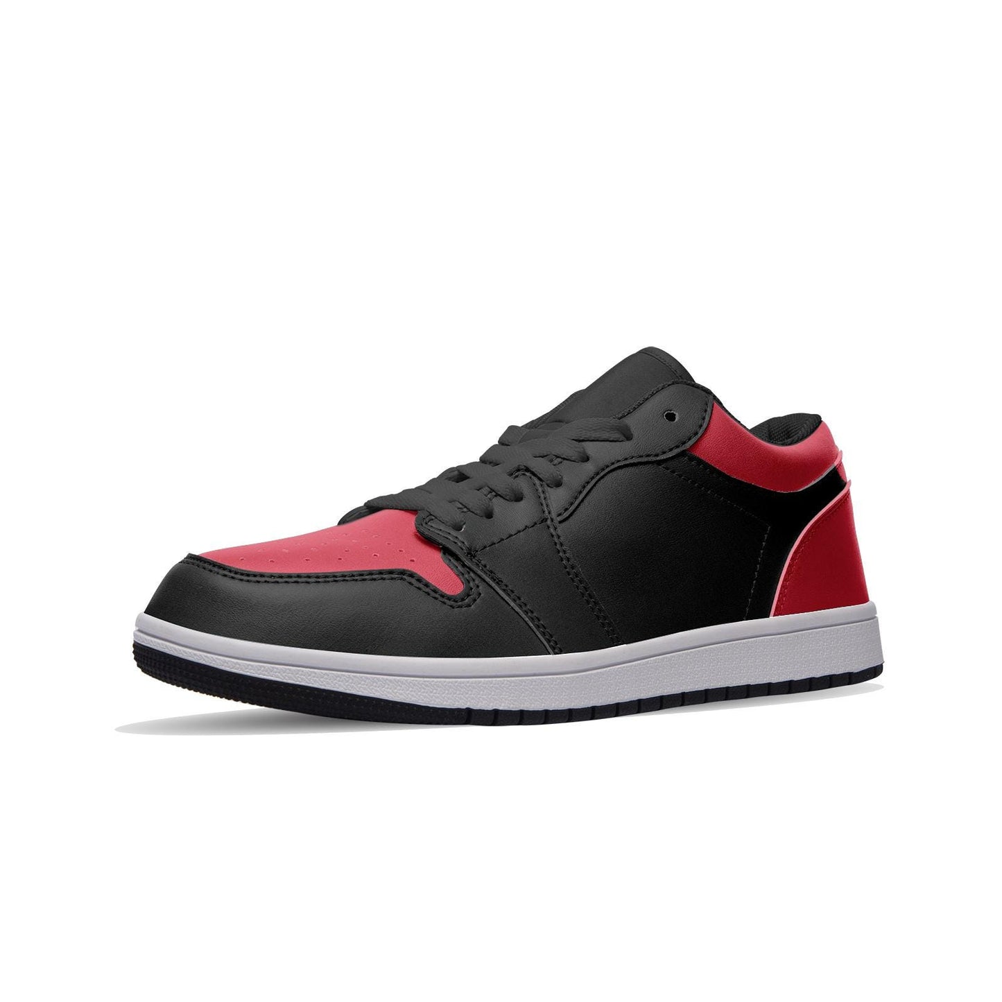 Black and Red Sneakers Unisex Low Top Leather Sneakers