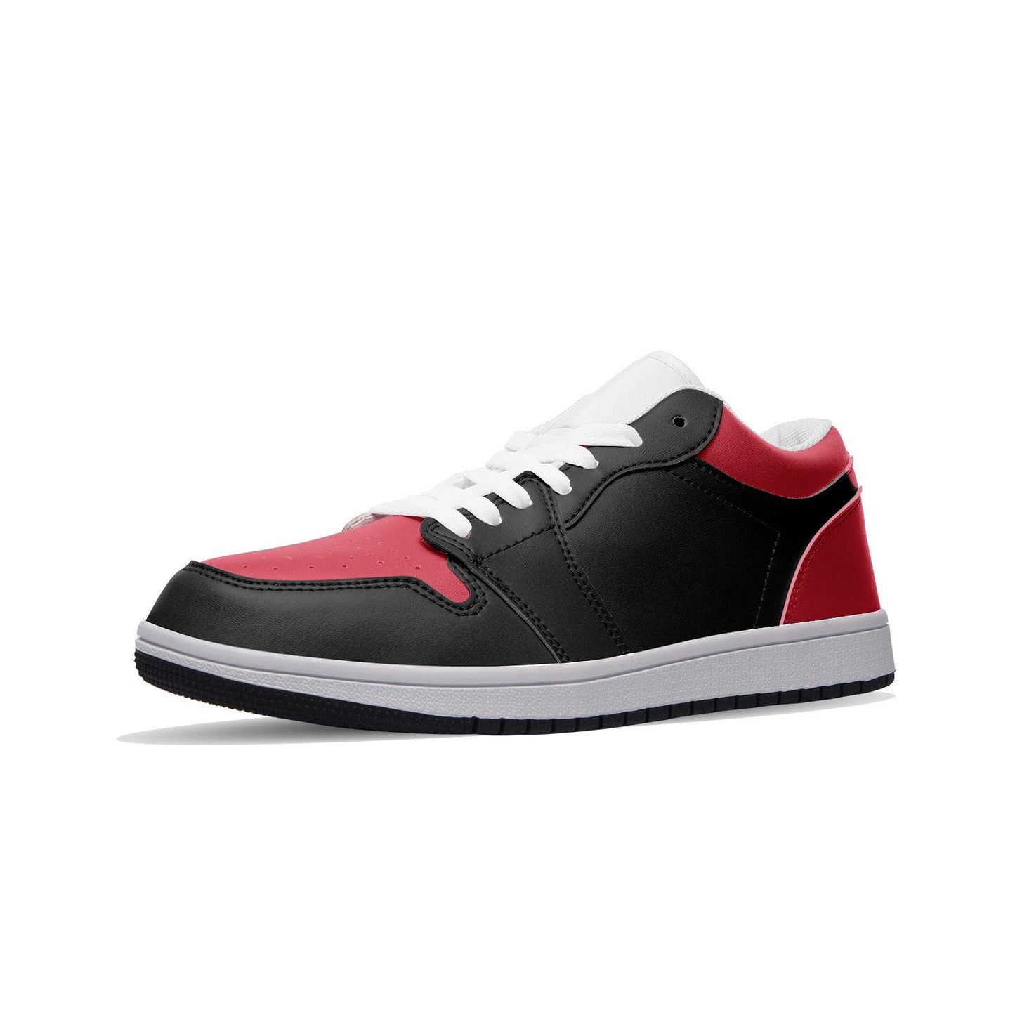 Black and Red Sneakers Unisex Low Top Leather Sneakers