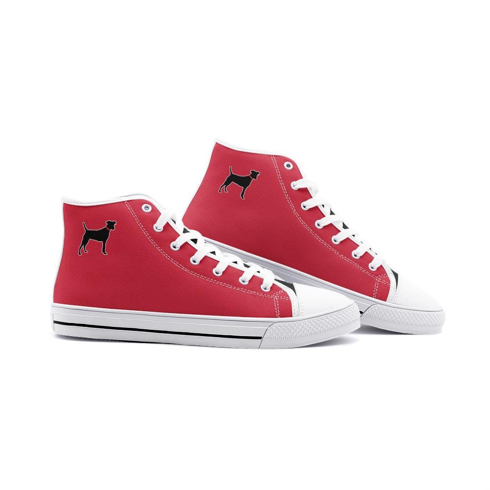 Black Dog Sneakers Unisex High Top Canvas Shoes