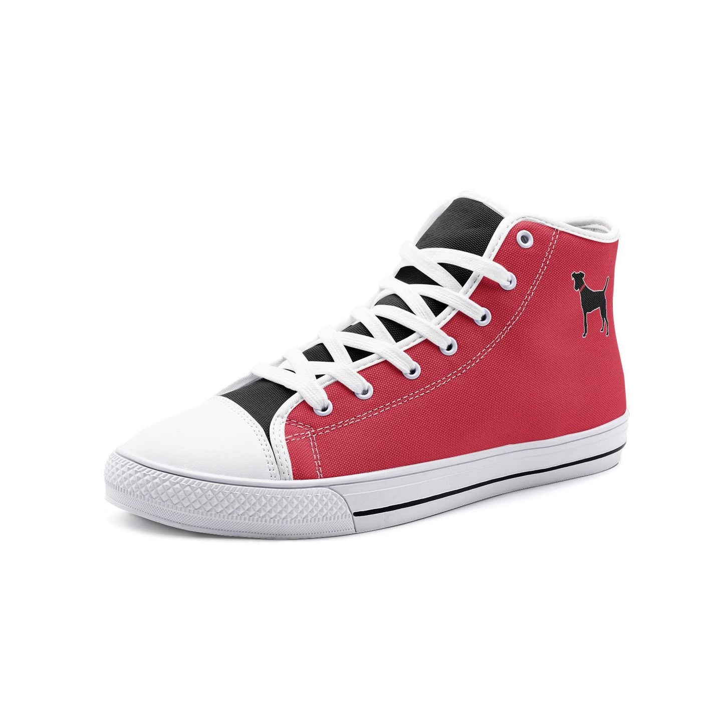 Black Dog Sneakers Unisex High Top Canvas Shoes