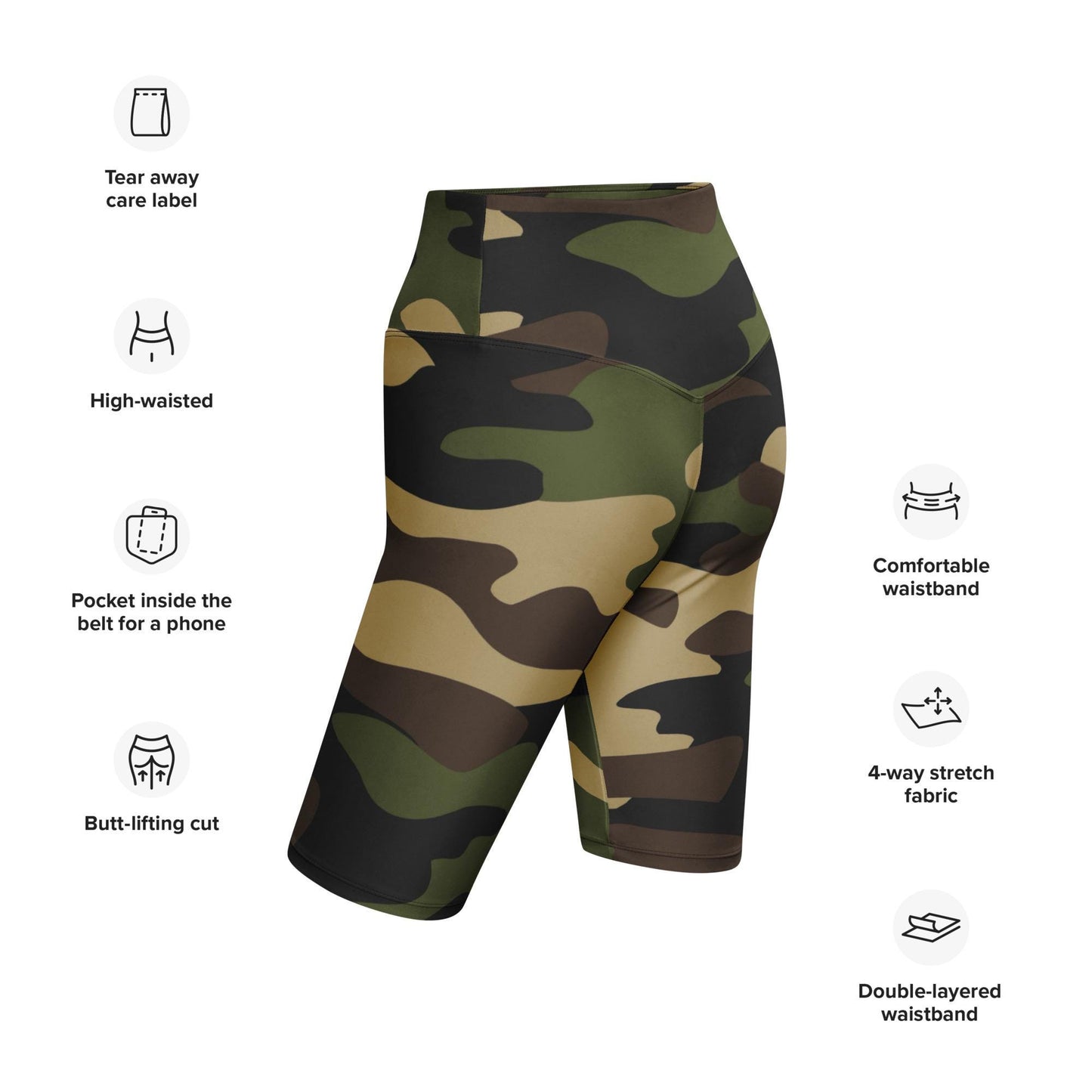 Camo Biker Shorts Sizes up to 3XL
