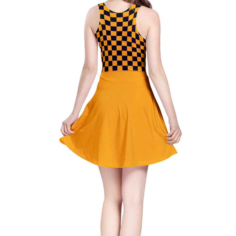 Yellow Skater Dress: Sleeveless Flared Midi - Casual Style